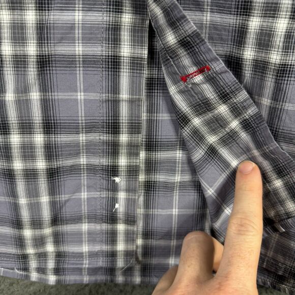 Gustin Shirt Mens Large Gray Plaid Slim Fit Button Down Long Sleeve Preppy - Picture 6 of 14